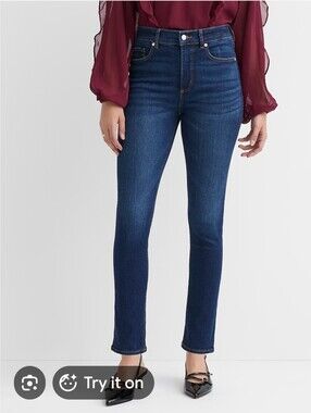 Ann Taylor Women's Skinny Jeans in Dark Blue Wash - Size 8
